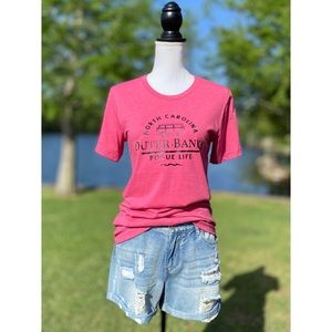Outer Banks Pogue Life North Carolina Tee Pink